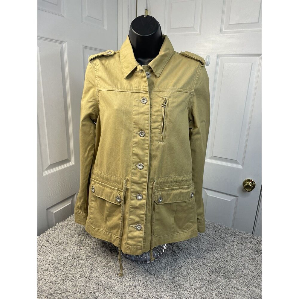 Levis Safari Jacket S Women Beige Anorak Collared‎ Button Front Barn Chore